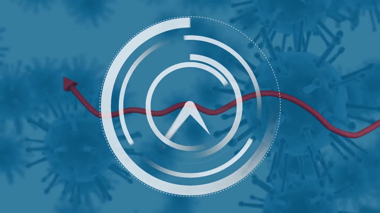 코로나19 세포에 맞서 움직이는 시계와  ⁇ 은 화살표