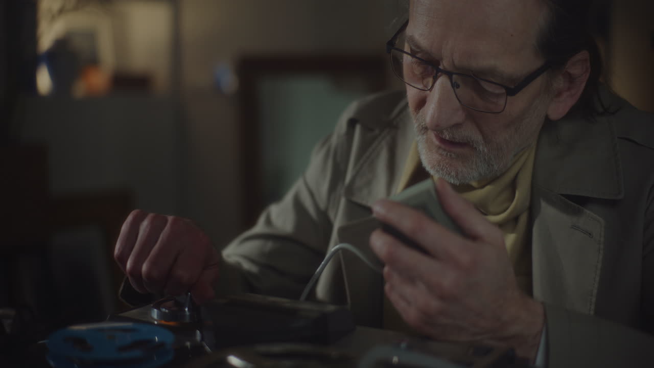 el espía escucha grabaciones discretas.