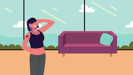 joven modelo de animación de personajes