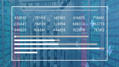 Animation-of-financial-data-processing-over-computer-severs