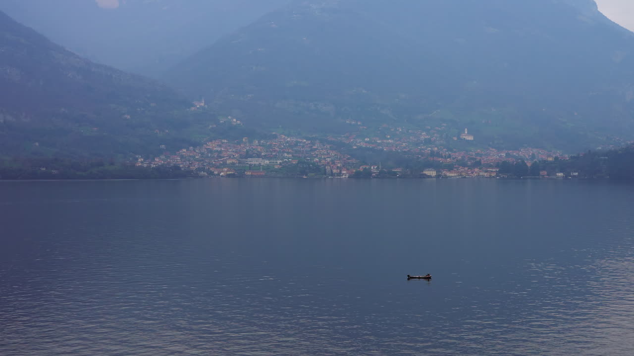 Lake Como, Italy, on a cloudy day