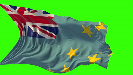 waving flag of tuvalu on green screen
