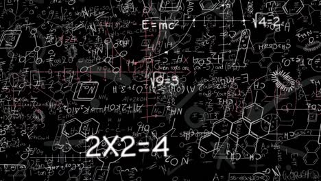 animación del procesamiento de datos científicos sobre un fondo negro