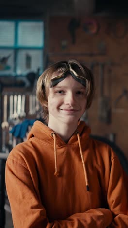 teenager in a workshop