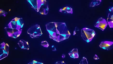 floating purple crystals