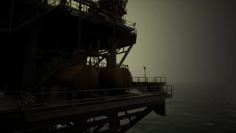 oil rig in the fog