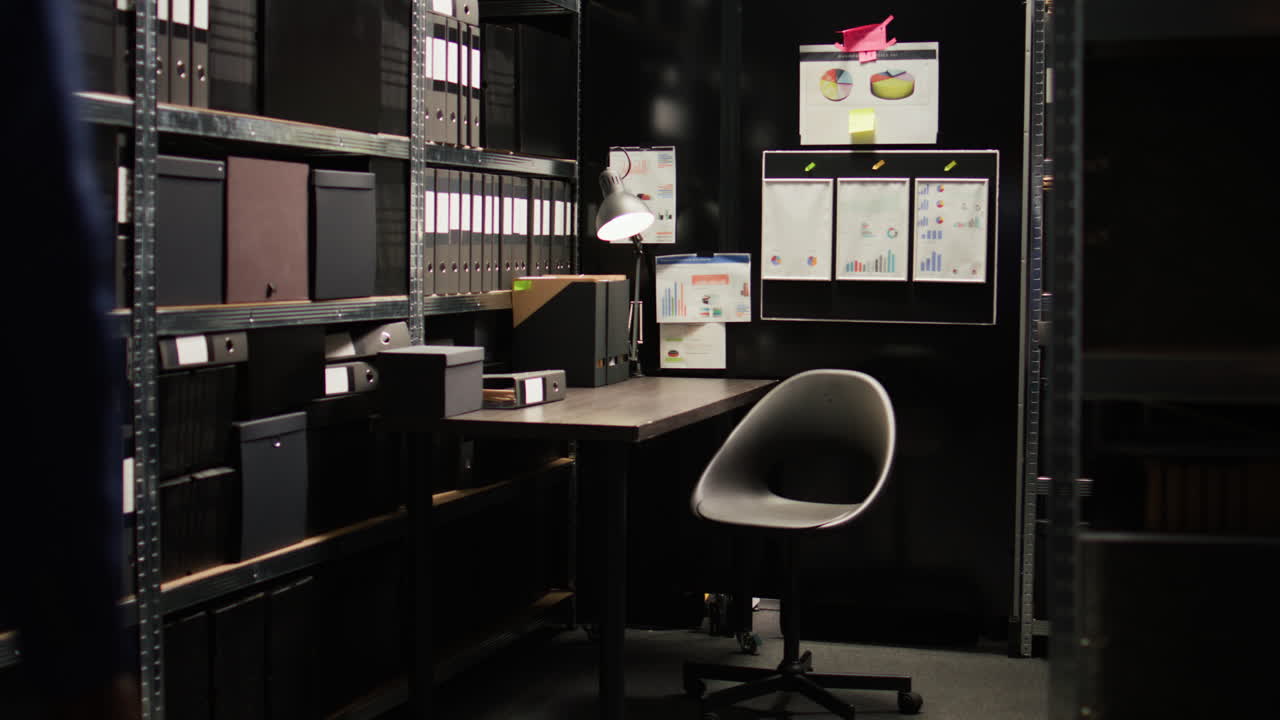 Man working at his desk in a filing room