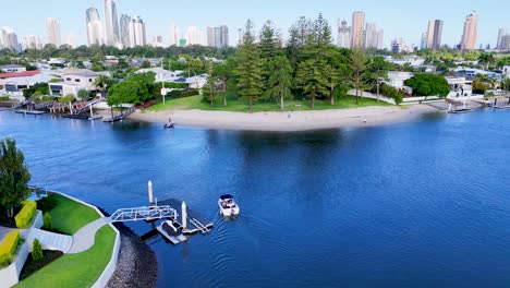 aerial view of boats navigating scenic canals