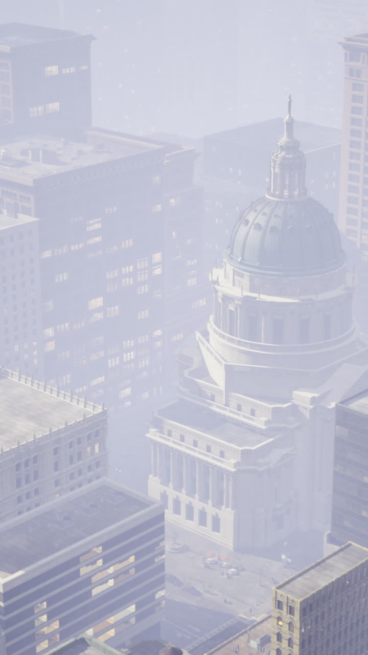 City skyline shrouded in mist reveals hidden architectural beauty at dawn