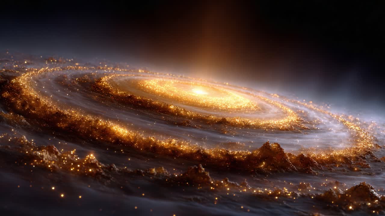 A Stunning View of a Galactic Formation: Explore the Beauty and Complexity of Cosmic Structures in an Enchanting Spiral Galaxy Bathed in Radiant Light