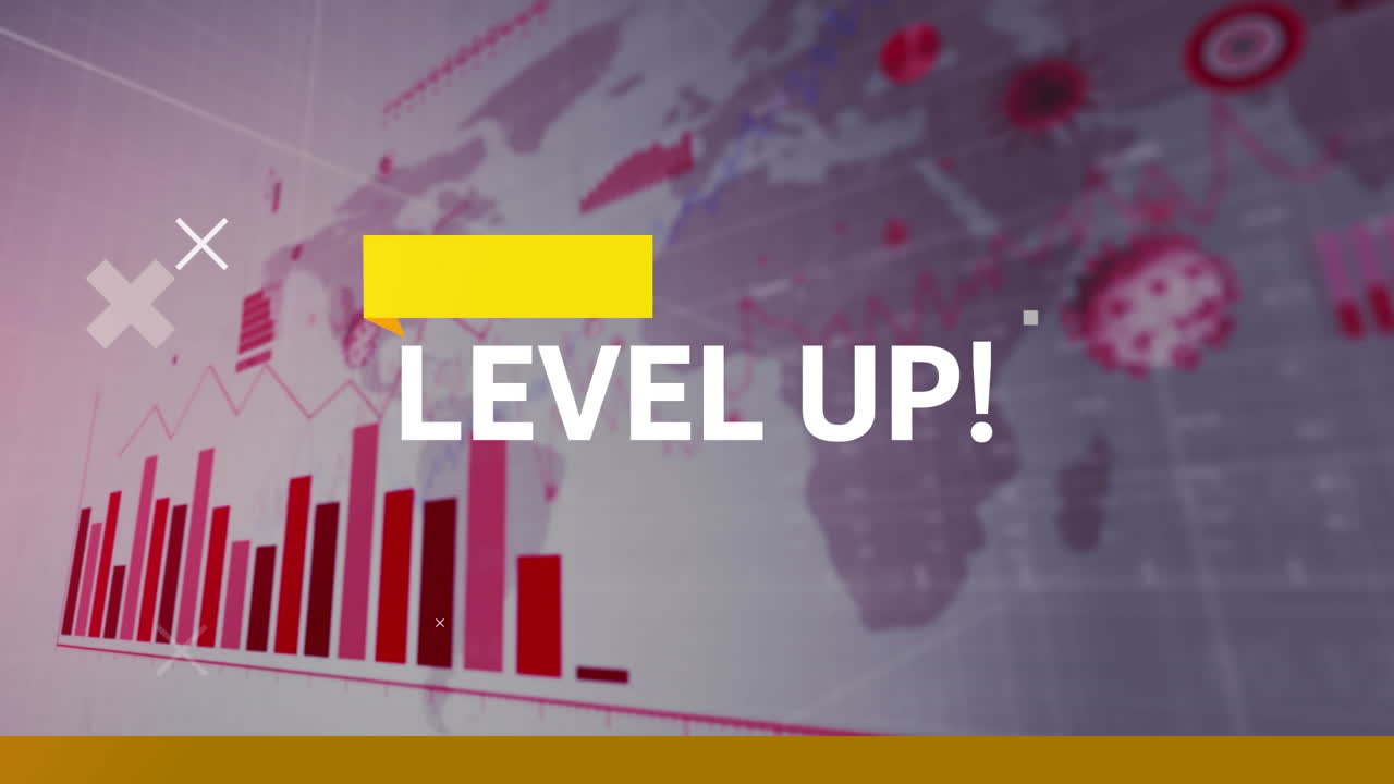 nivel de banner de texto y formas abstractas contra el procesamiento de datos estadísticos de covid-19