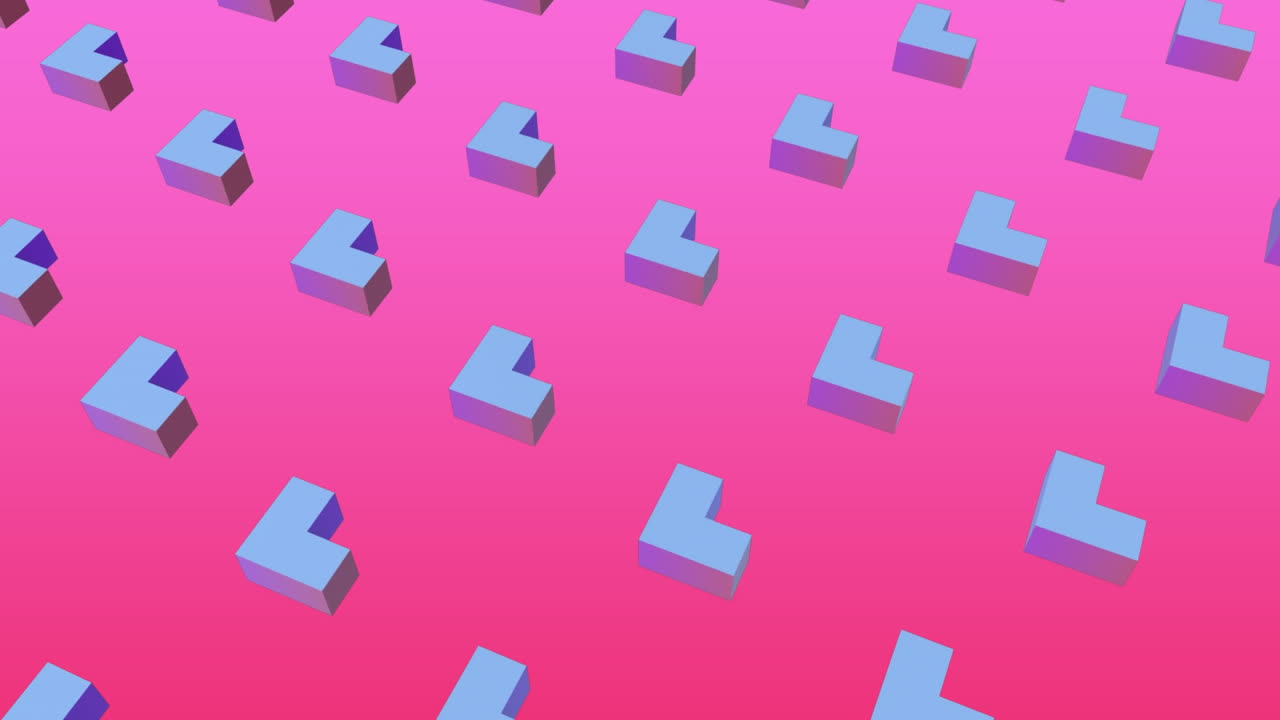 formas azules en 3d con fondo rosado