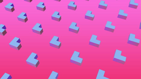 formas azules en 3d con fondo rosado
