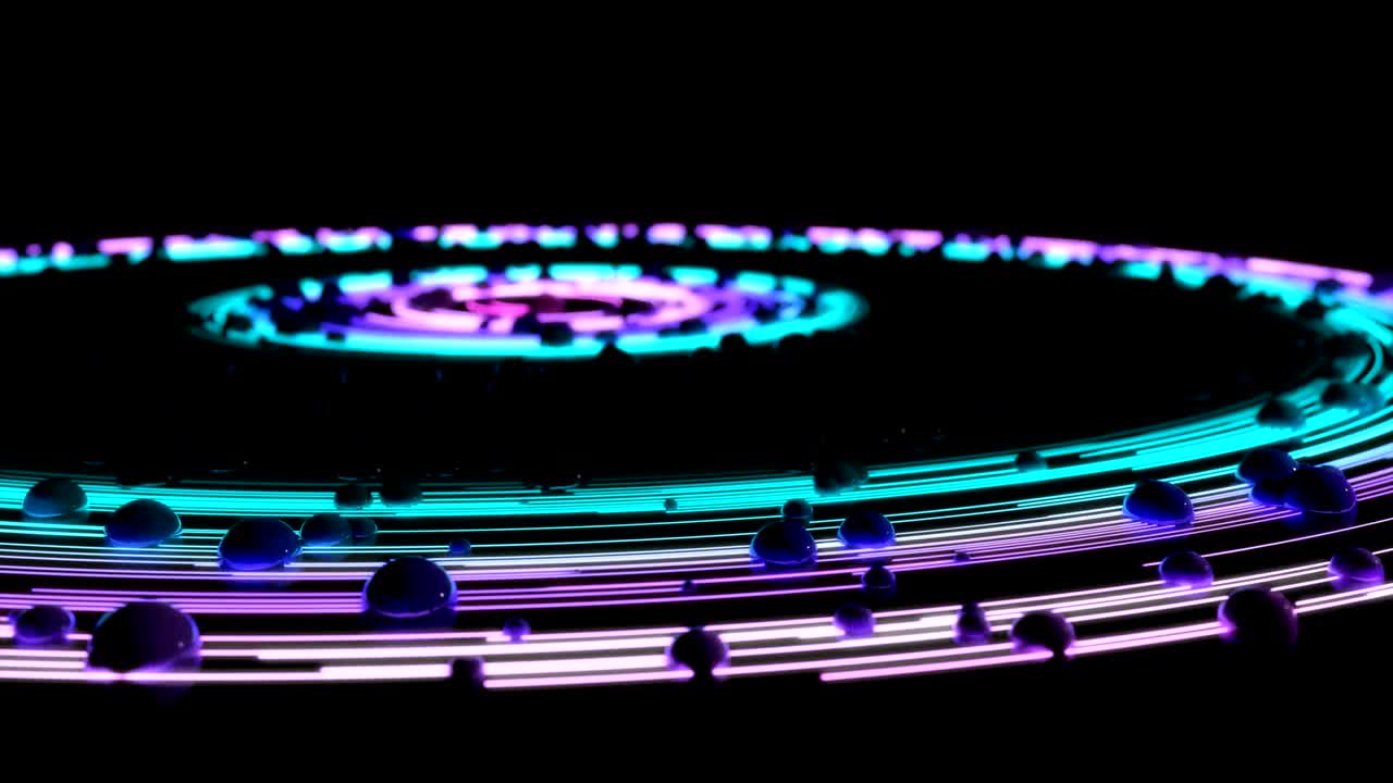 rastros de luz abstractos en órbita.