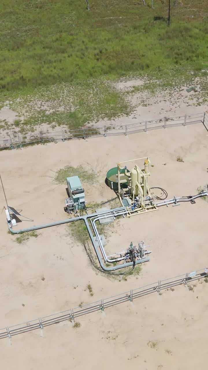 Vista aerea delle operazioni di estrazione di gas