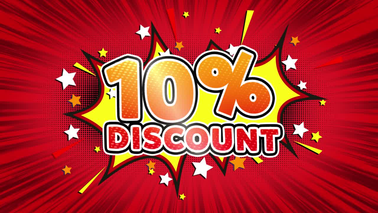Comic Book Style 10% Discount Promotion