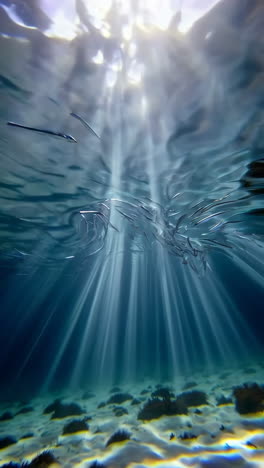 sunlight piercing underwater