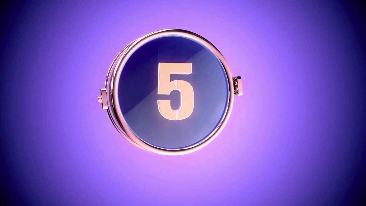 Digital Countdown Timer from Ten to Zero on Purple Background