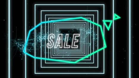 animation of sale text in retro speech bubble