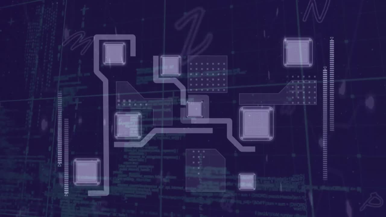 animation der datenverarbeitung und des verbindungsnetzes