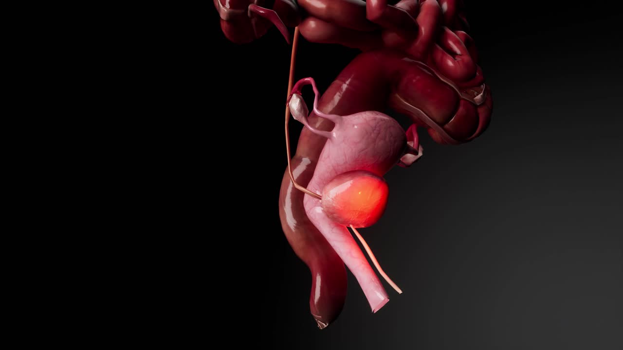 sistema reproductivo femenino anatomía concepto médico animación en 3d