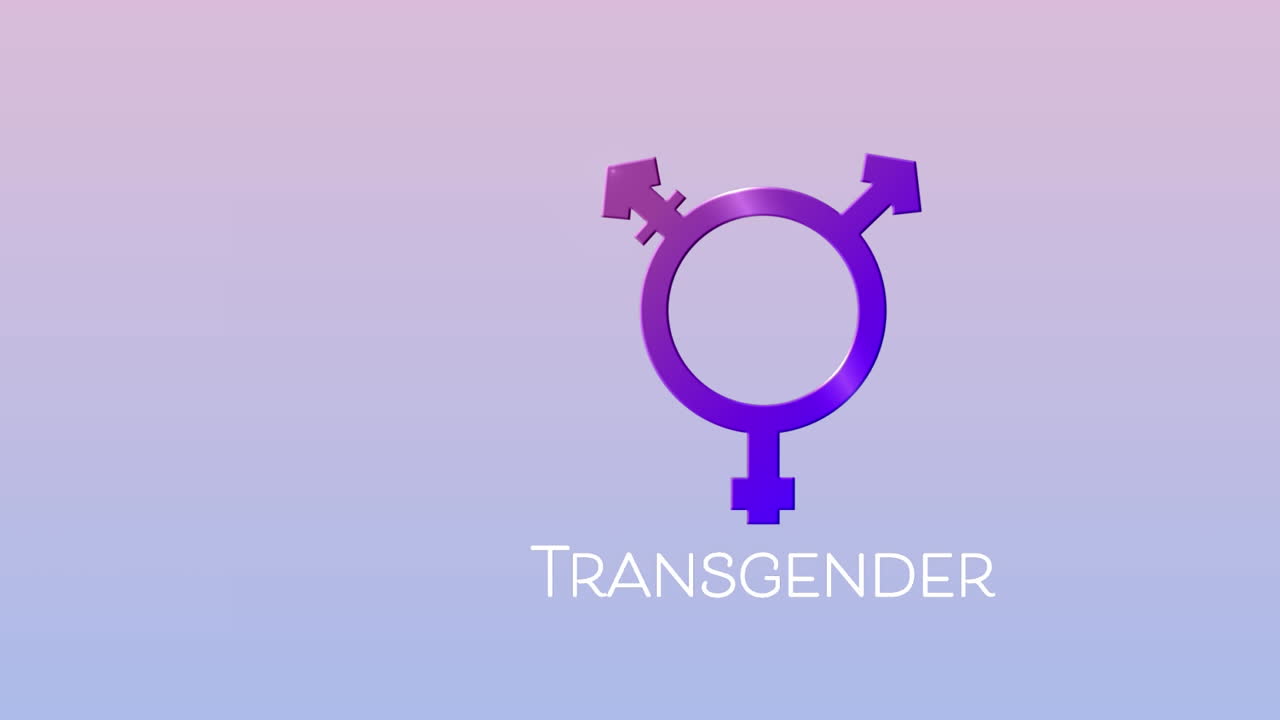 Animering av icke-binär symbol över färgglad bakgrund