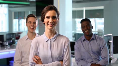 Business-colleagues-standing-with-arms-crossed-4k