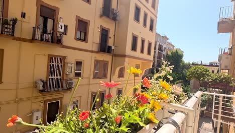 a view of buildings and greenery