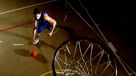 male basketball player playing in the court 4k