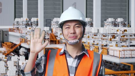 smiling warehouse worker