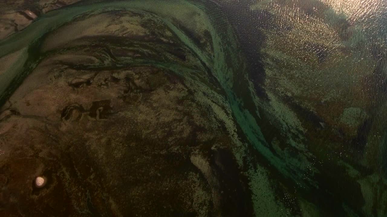 aerial de un delta de un río