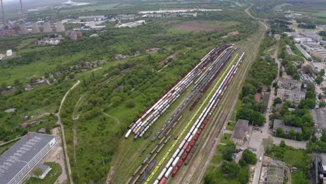 view over train composition and railway station