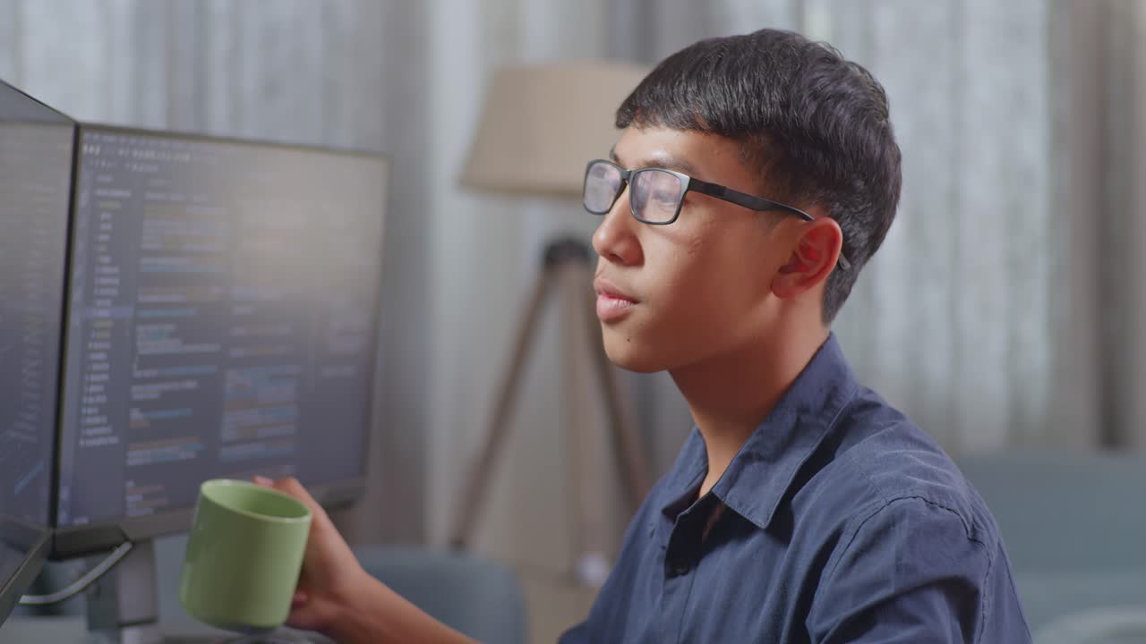 Young Programmer Taking a Break