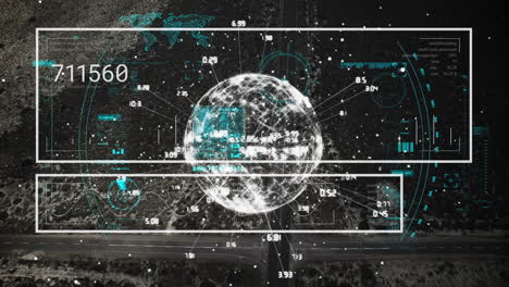 animation of globe over data processing