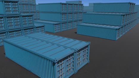 cyan shipping containers loop top side