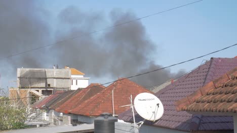 shot of a fire in a building on bali island