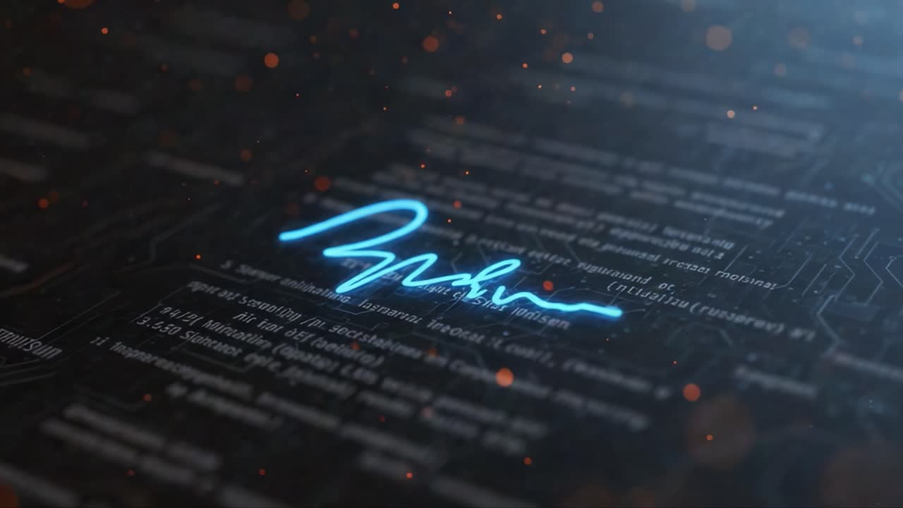 A Visual Exploration of Digital Signatures: Capturing the Essence of Technology Intertwined with Artistic Expression in Two Frames