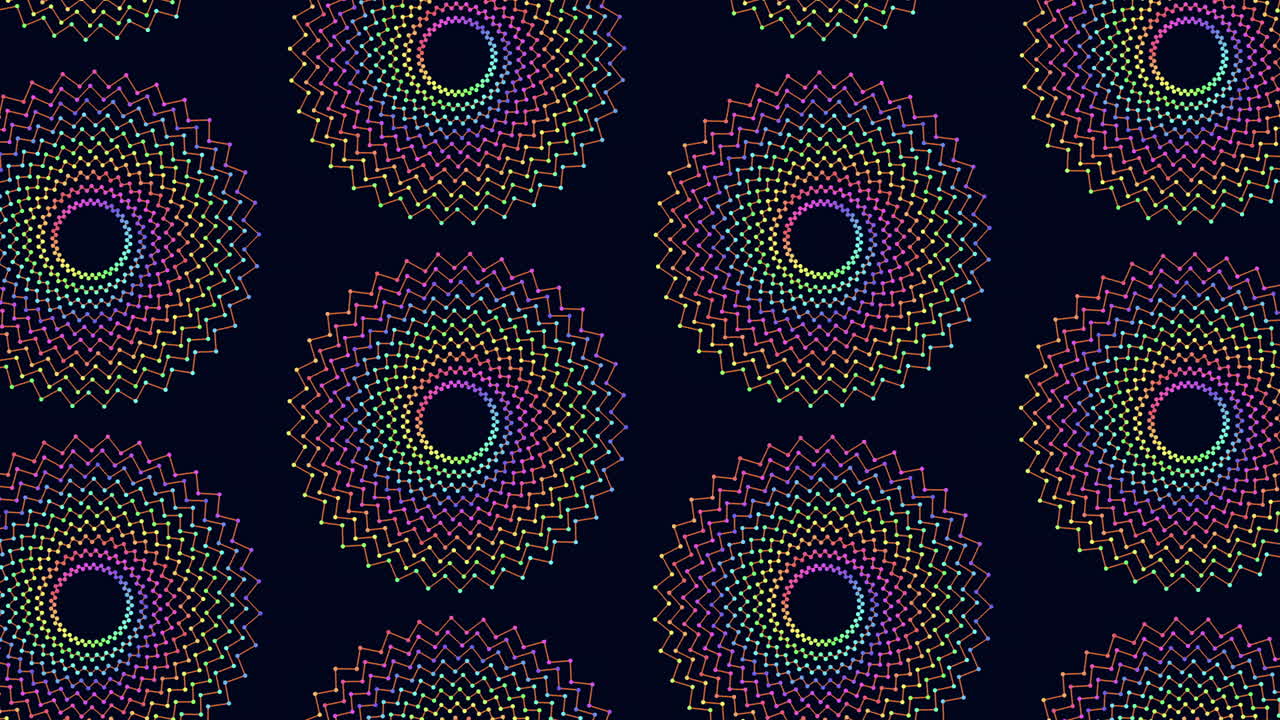 Colorful spiral pattern on black background