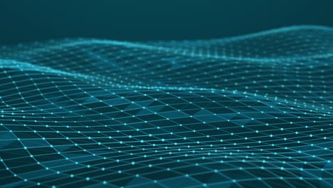 abstract polygonal space with dots and lines motion. dynamic triangular wave background. data technology and scientific illustration. 3d rendering. seamless loop. 4k
