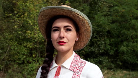 romanian girl in nature - looking far away