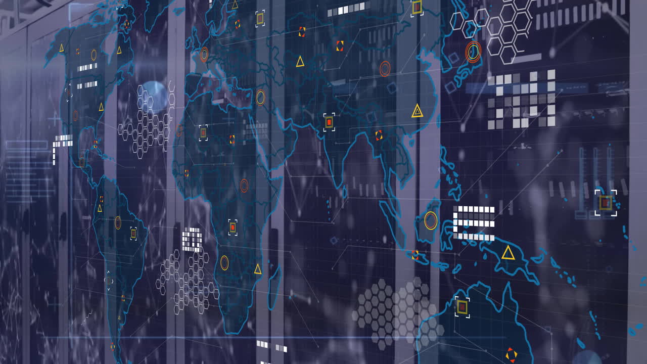 Animation of digital data processing over computer servers