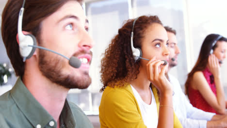 customer service executives talking on headset