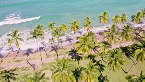 Hermoso-Paisaje-De-Playa-En-Playa-Bonita-Las-Terrenas,-República-Dominicana---Toma-Aérea