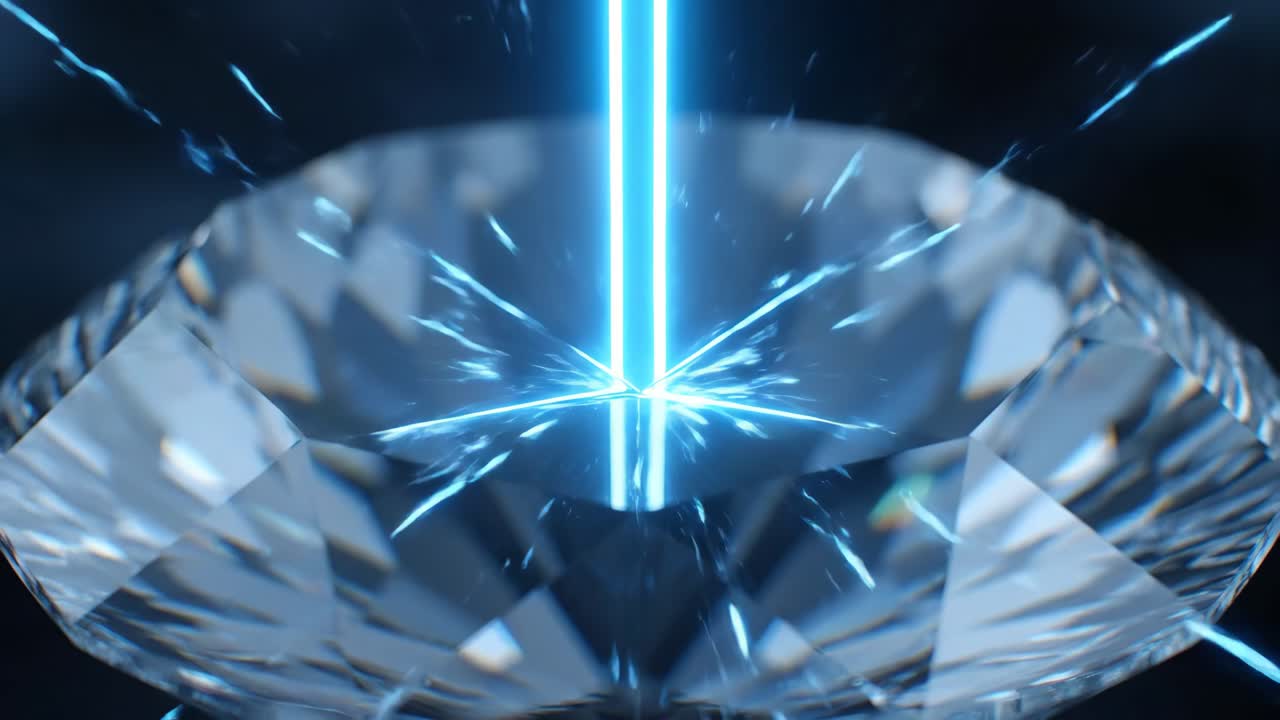 Close-up of a diamond with light effect