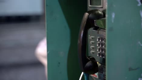 old telephone box in downtown