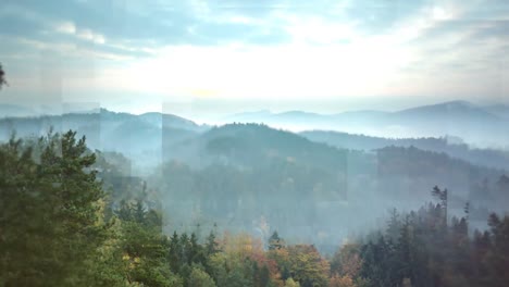 산맥 4k와 함께 나무의 디지털로 생성 된 비디오