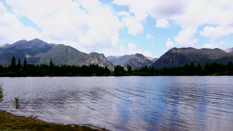 static video of dillon reservoir near breckenridge colorado. scenic shot of dillon reservoir with mountains in the background.