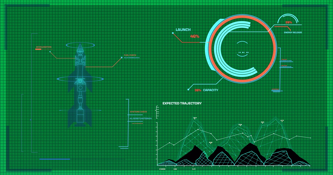 Animation of scientific data processing over transparent background