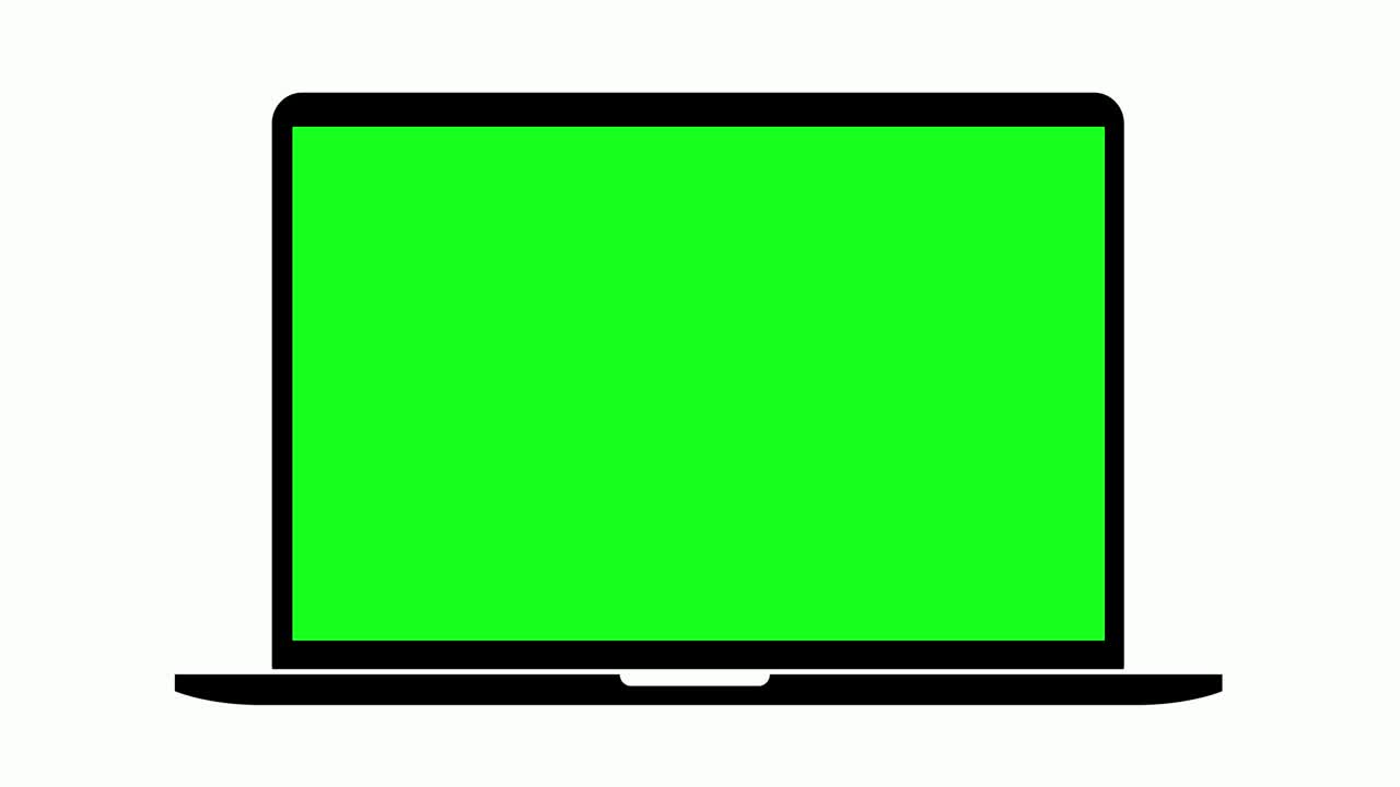 laptop computer blank green screen video animation