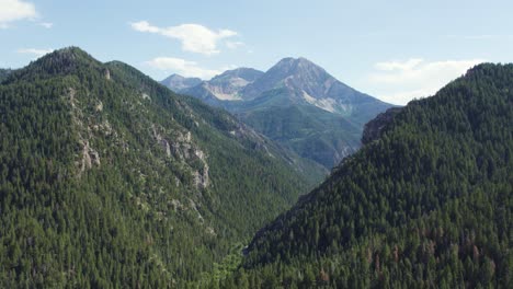 gorgeous nature scenery in utah wasatch mountains, aerial drone flight